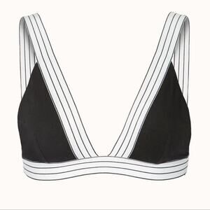 Lively Black and White The Deep V Neck Bra Bralette